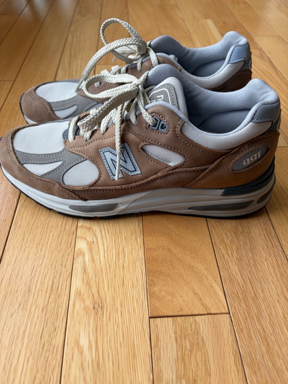 Final Price- No Offers! New Balance 991v2 Suede & Mesh Sneakers in Tan & Gray